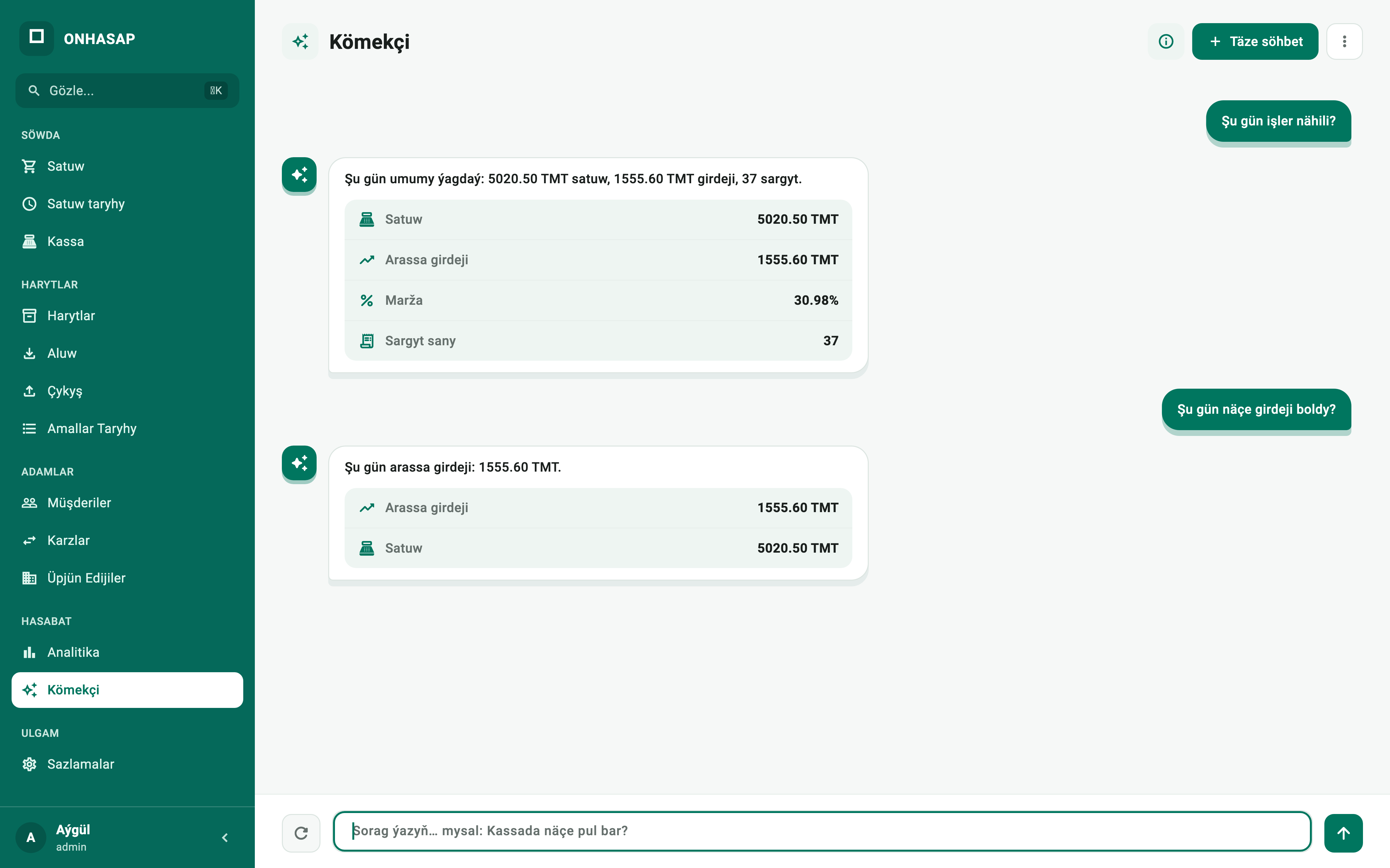 Kömekçi (AI) — OnHasap